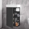 Clearance Wohnen Gäste WC Waschtisch in Anthrazit mit Weiß - Fabio