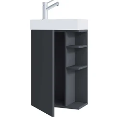Clearance Wohnen Gäste WC Waschtisch in Anthrazit mit Weiß - Fabio