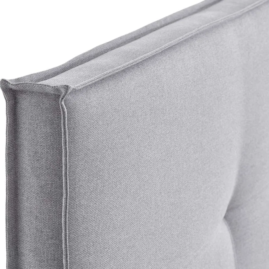 Hot Wohnen H3 Boxspringbett in Hellgrau Stoff & Chrom - Tuwedia