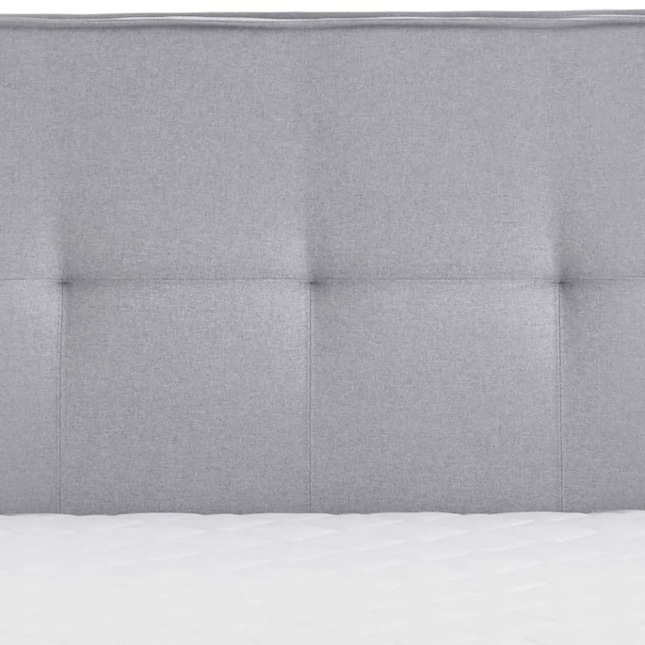 Hot Wohnen H3 Boxspringbett in Hellgrau Stoff & Chrom - Tuwedia