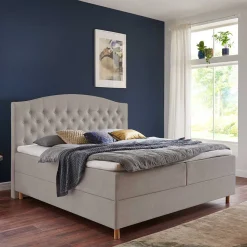 Clearance Wohnen H3 Komplettbett mit Bettkasten in Hellbraun - Furcia