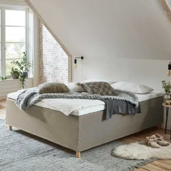 Clearance Wohnen H3 Polsterbett in Creme & Natur - Suvanica
