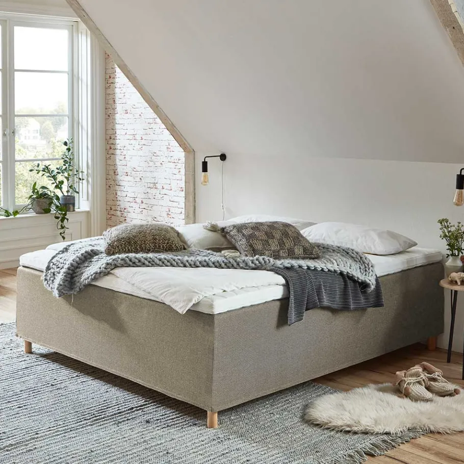 Clearance Wohnen H3 Polsterbett in Creme & Natur - Suvanica