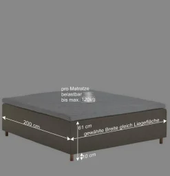 Clearance Wohnen H3 Polsterbett in Creme & Natur - Suvanica