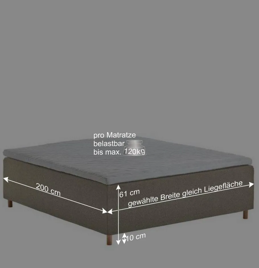 Clearance Wohnen H3 Polsterbett in Creme & Natur - Suvanica