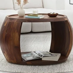 Discount Wohnen Halboffener Couchtisch im Fassdesign - Chicola