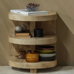 New Wohnen Halbrunder Beistelltisch im Skandi Design - Fuxiata