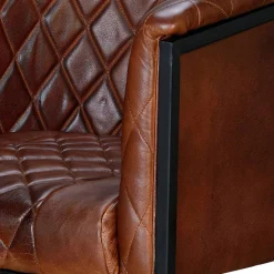 Sale Wohnen Halbrunder Tischsessel in Braun Leder - Liva