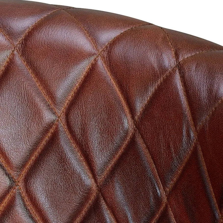 Sale Wohnen Halbrunder Tischsessel in Braun Leder - Liva