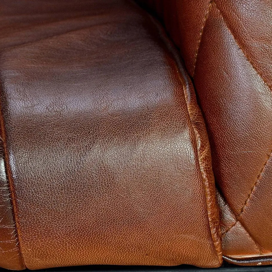 Sale Wohnen Halbrunder Tischsessel in Braun Leder - Liva