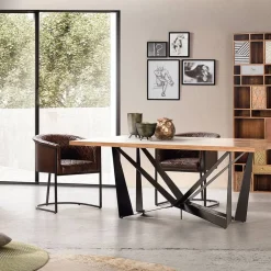 Sale Wohnen Halbrunder Tischsessel in Braun Leder - Liva