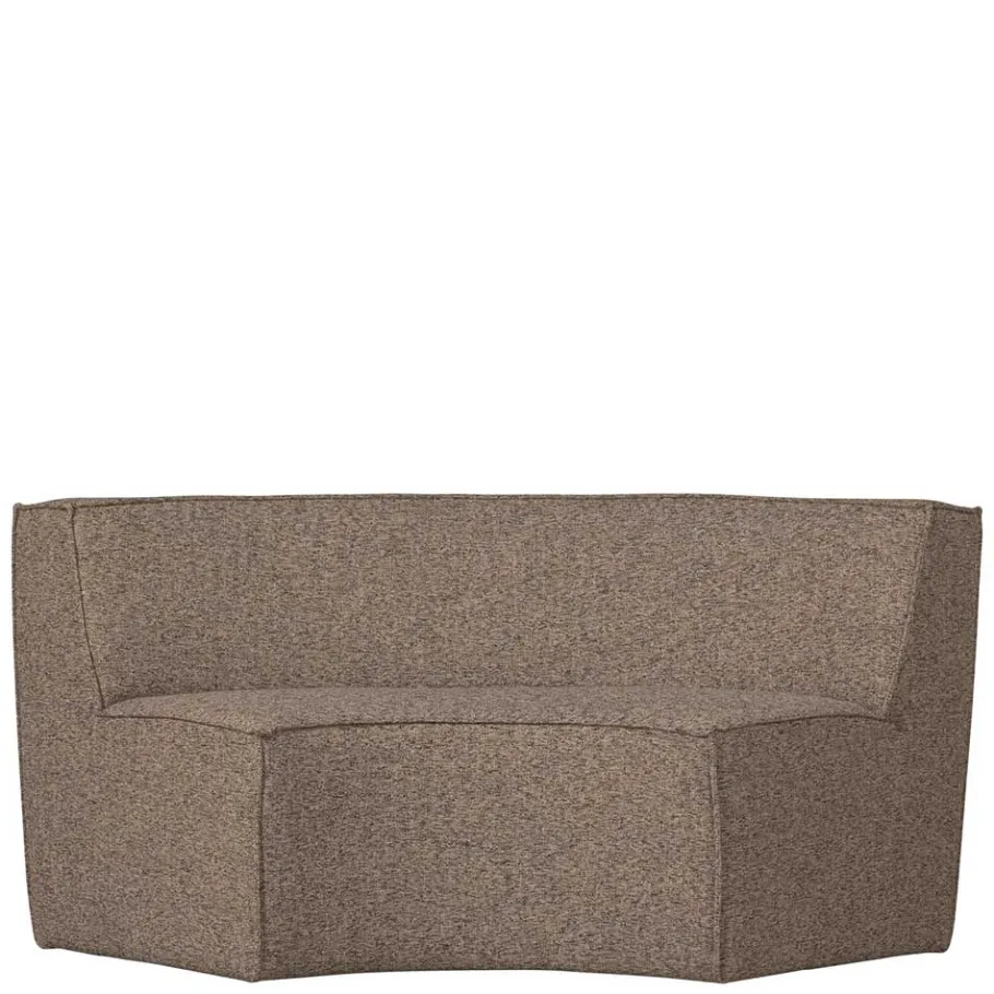 Discount Wohnen Halbrundes Esstischsofa in Dunkelbraun - Sentiagamo