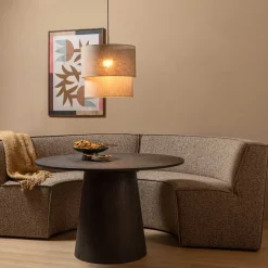 Discount Wohnen Halbrundes Esstischsofa in Dunkelbraun - Sentiagamo