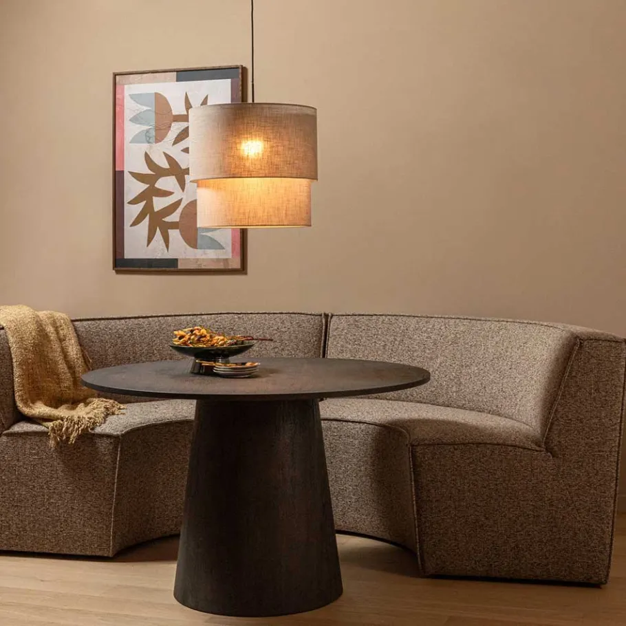 Discount Wohnen Halbrundes Esstischsofa in Dunkelbraun - Sentiagamo