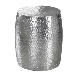 Best Wohnen Handgearbeiteter Alu-Beistelltisch in Silber - Wake