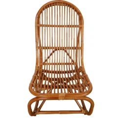 Online Wohnen Handgearbeiteter Schaukelstuhl aus Rattan Geflecht - Ledro