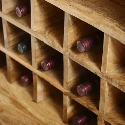 Outlet Wohnen Hausbar im Fass Design aus Mangobaum Holz - Croadiva