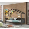 Sale Wohnen Hausbett in Anthrazit aus Kiefernholz - Neptunus