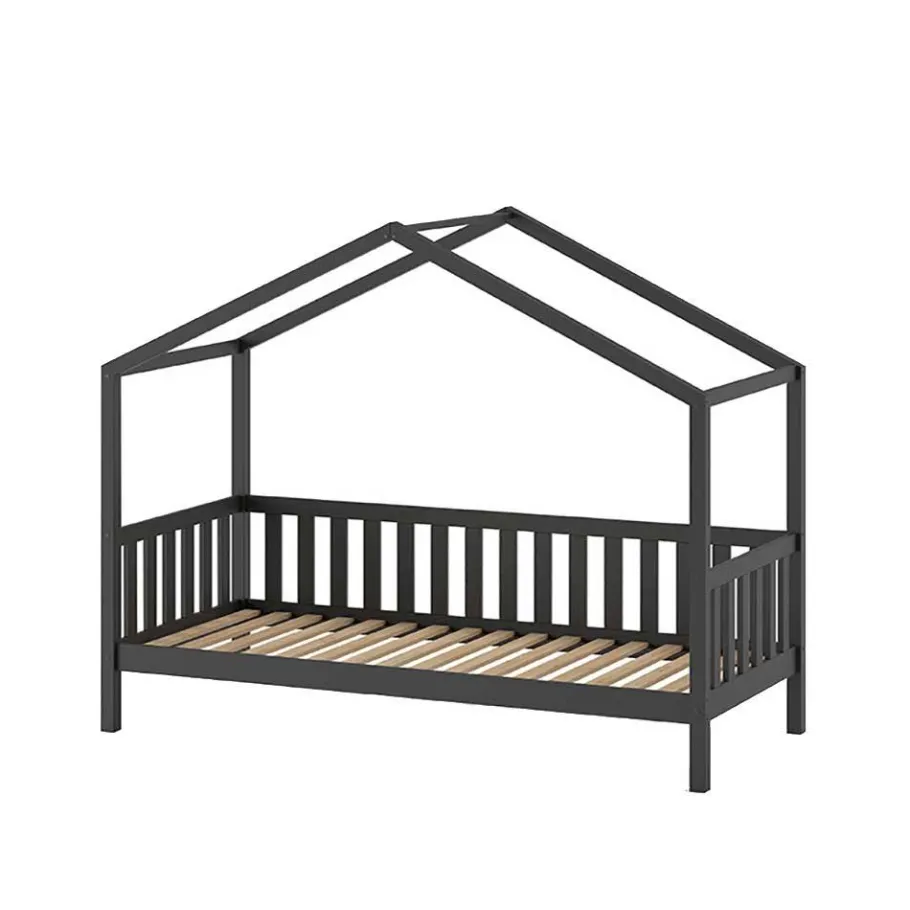 Sale Wohnen Hausbett in Anthrazit aus Kiefernholz - Neptunus