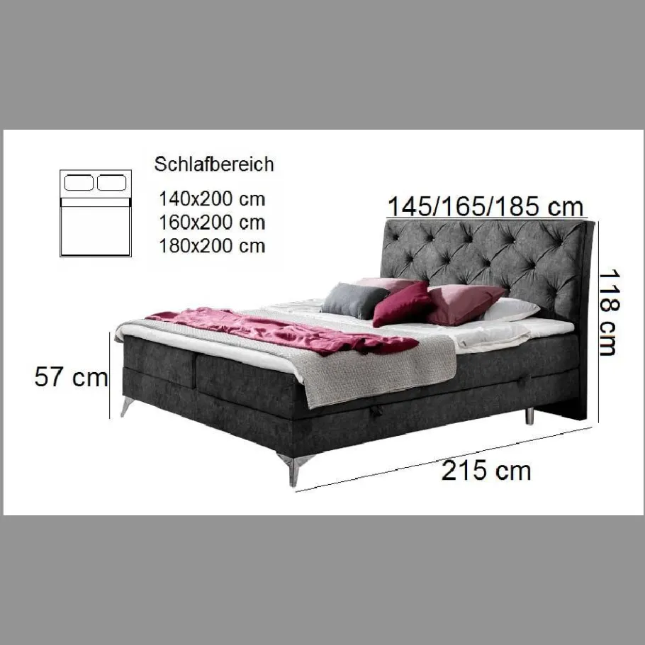Clearance Wohnen Hellbraunes Boxbett mit Samtbezug - Gelvino