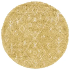 Clearance Wohnen Heller Hochflor Teppich in Gelb und Creme - Vinitaro