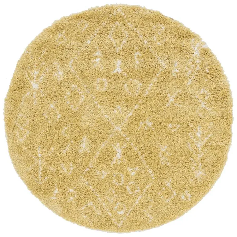 Clearance Wohnen Heller Hochflor Teppich in Gelb und Creme - Vinitaro