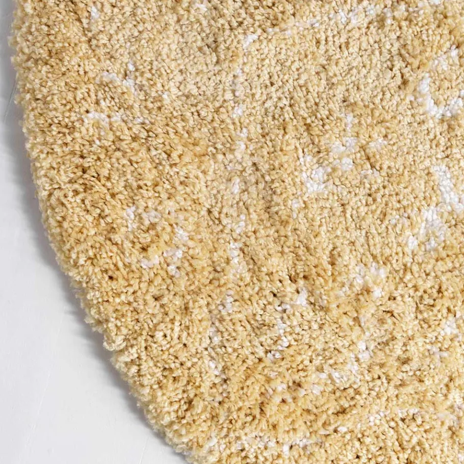 Clearance Wohnen Heller Hochflor Teppich in Gelb und Creme - Vinitaro