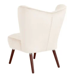 Wohnen Heller Retrosessel in Creme Samtvelours - Catjana