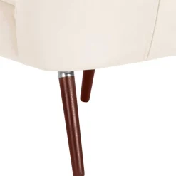 Wohnen Heller Retrosessel in Creme Samtvelours - Catjana