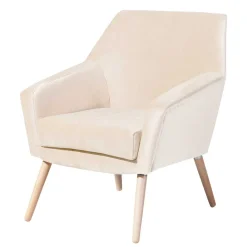 Best Wohnen Heller Sessel in Creme Samtvelours - Agnesco