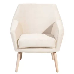 Best Wohnen Heller Sessel in Creme Samtvelours - Agnesco