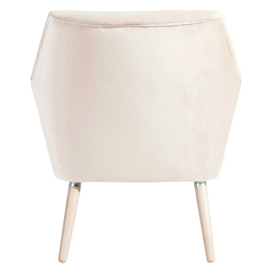 Best Wohnen Heller Sessel in Creme Samtvelours - Agnesco