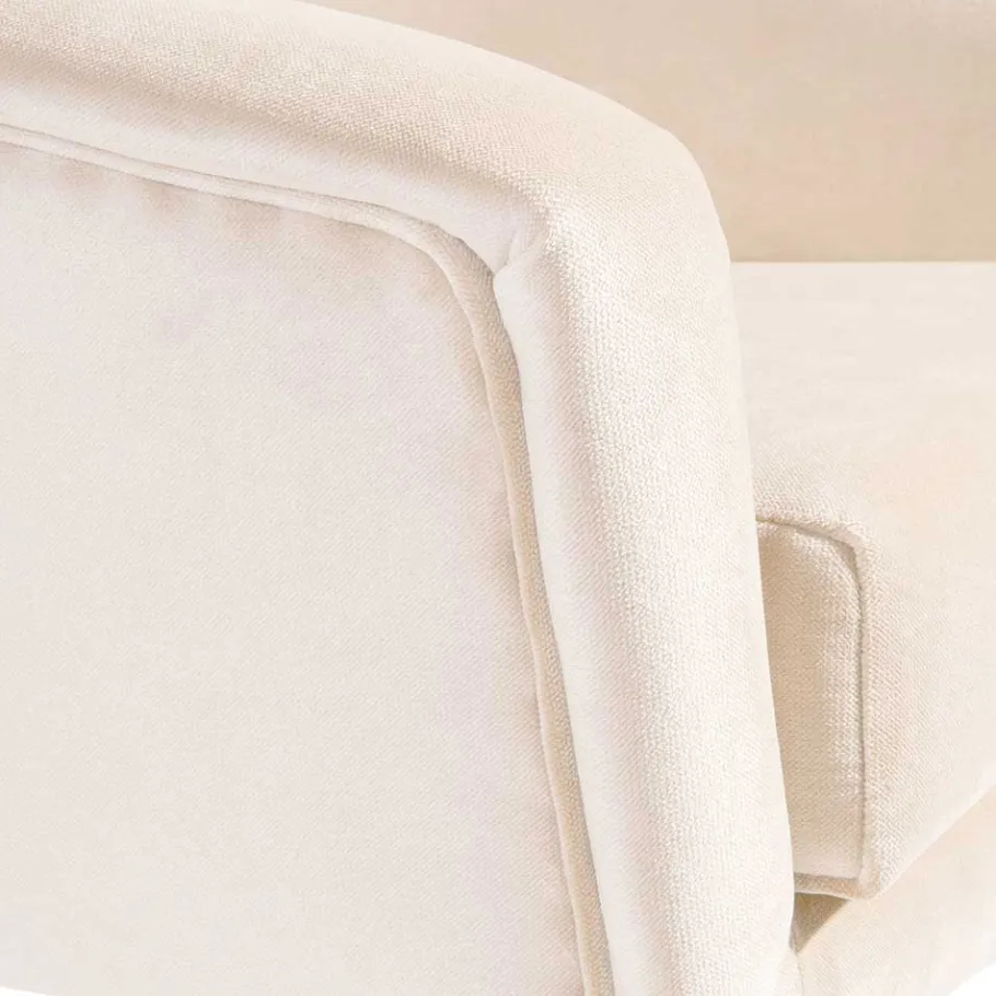 Best Wohnen Heller Sessel in Creme Samtvelours - Agnesco