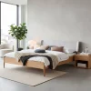 Wohnen Helles Bett aus geölter Eiche modern - Fachet