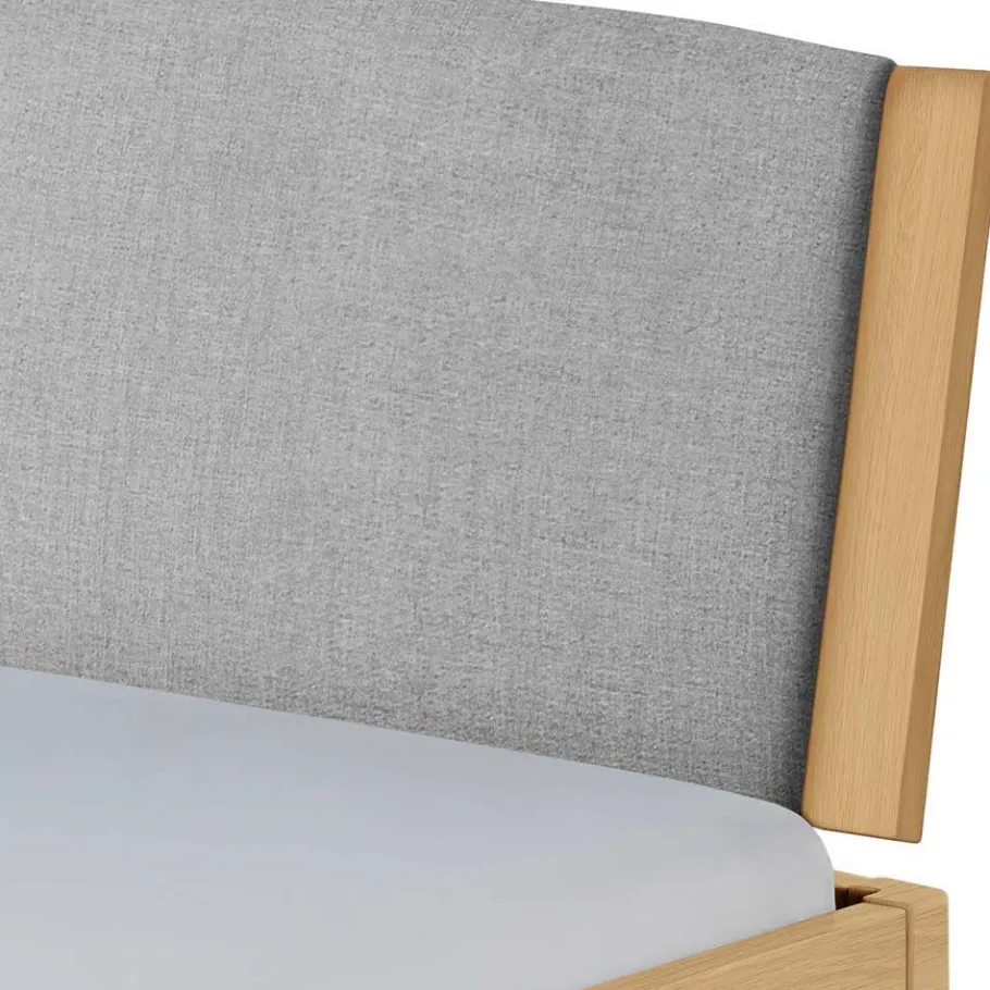 Discount Wohnen Helles Holzbett aus Eiche - geöltes Massivholz - Plane