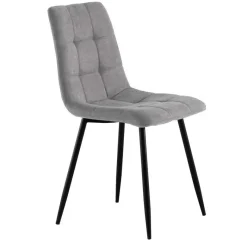 New Wohnen Hellgraue Esszimmerstühle modern - Bogor (4er Set)