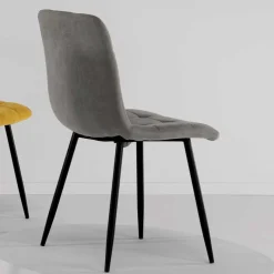 New Wohnen Hellgraue Esszimmerstühle modern - Bogor (4er Set)