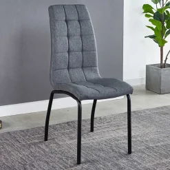 Clearance Wohnen Hellgraue Polsterstühle aus Webstoff - Janny (2er Set)