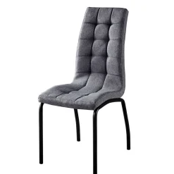 Clearance Wohnen Hellgraue Polsterstühle aus Webstoff - Janny (2er Set)