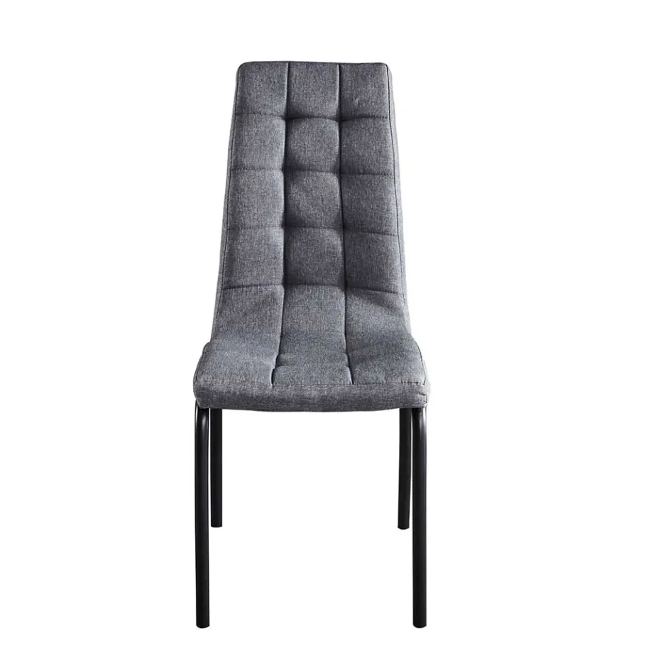 Clearance Wohnen Hellgraue Polsterstühle aus Webstoff - Janny (2er Set)
