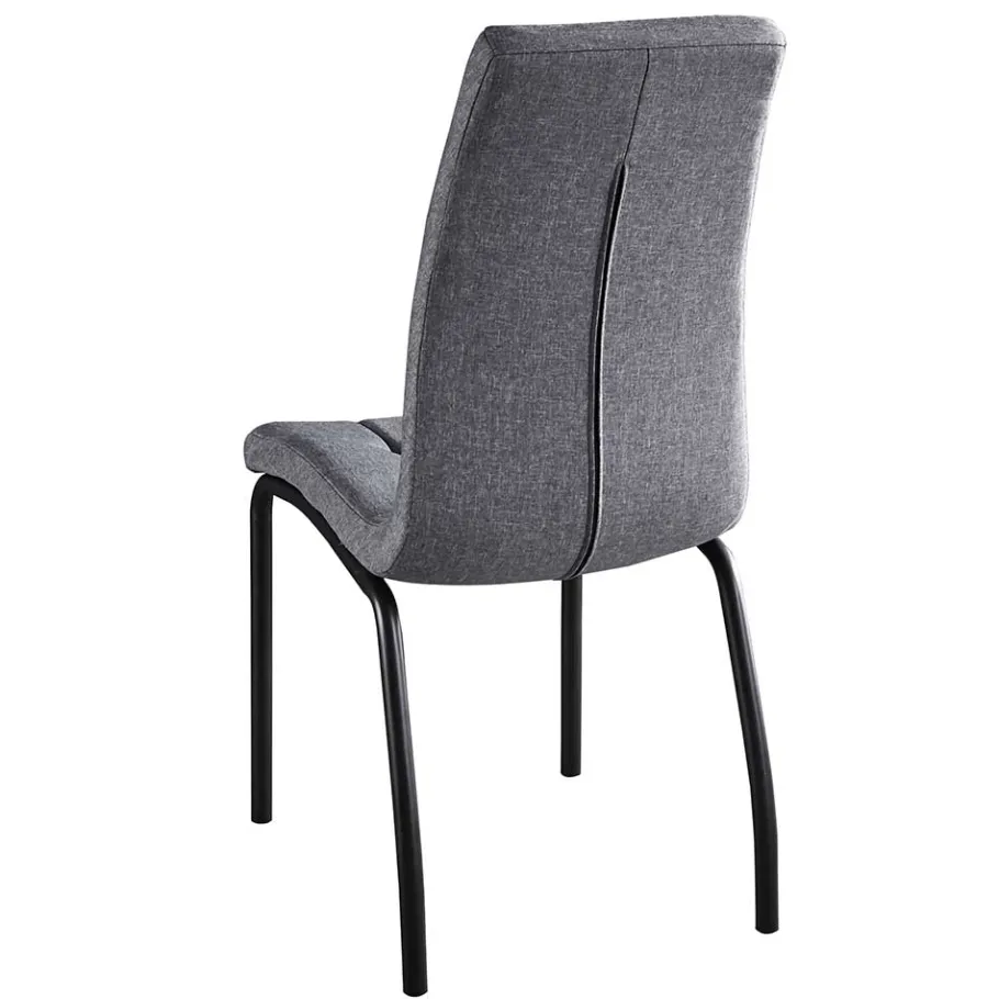 Clearance Wohnen Hellgraue Polsterstühle aus Webstoff - Janny (2er Set)