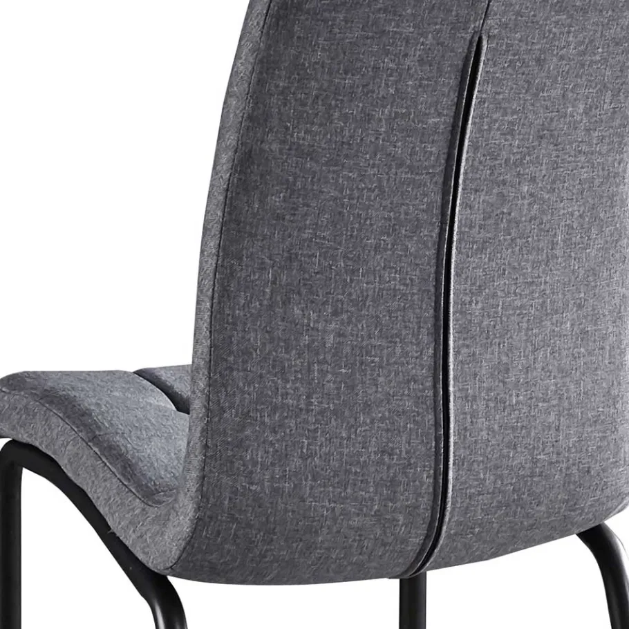 Clearance Wohnen Hellgraue Polsterstühle aus Webstoff - Janny (2er Set)