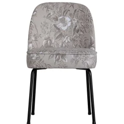 New Wohnen Hellgraue Samtstühle mit Mohnblumen Motiv - Caldaro (2er Set)