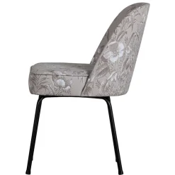 New Wohnen Hellgraue Samtstühle mit Mohnblumen Motiv - Caldaro (2er Set)