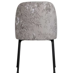 New Wohnen Hellgraue Samtstühle mit Mohnblumen Motiv - Caldaro (2er Set)