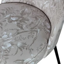 New Wohnen Hellgraue Samtstühle mit Mohnblumen Motiv - Caldaro (2er Set)