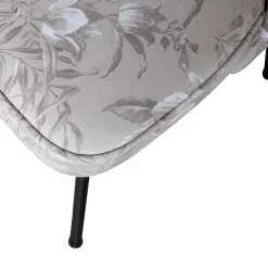 New Wohnen Hellgraue Samtstühle mit Mohnblumen Motiv - Caldaro (2er Set)