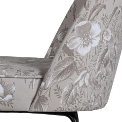 New Wohnen Hellgraue Samtstühle mit Mohnblumen Motiv - Caldaro (2er Set)