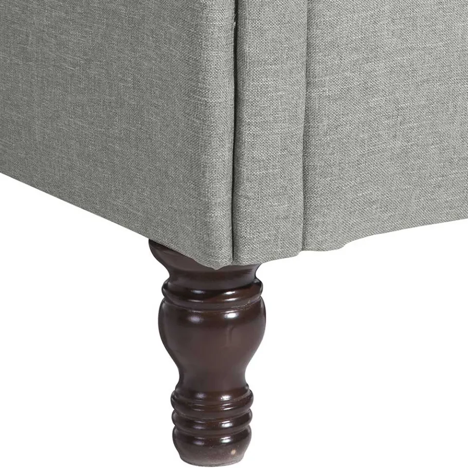 Wohnen Hellgrauer Chesterfield-Sessel mit Ohren - Barreff