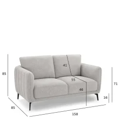 Online Wohnen Hellgraues Sofa mit Taschenfederkern - Havilano